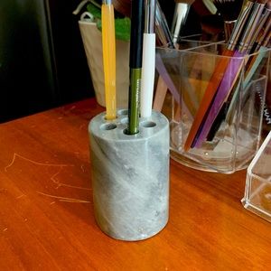 Marble/granite Pencil Pen Make Up Brush Holder Stone